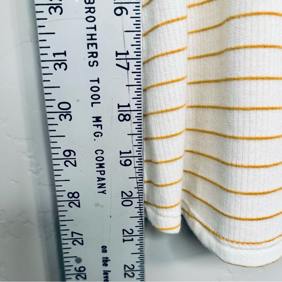 Sadie & Sage Canary & Cream Waffle Tie Tank Cami Gold Stripe SZ LARGE NEW! - Picture 11 of 13